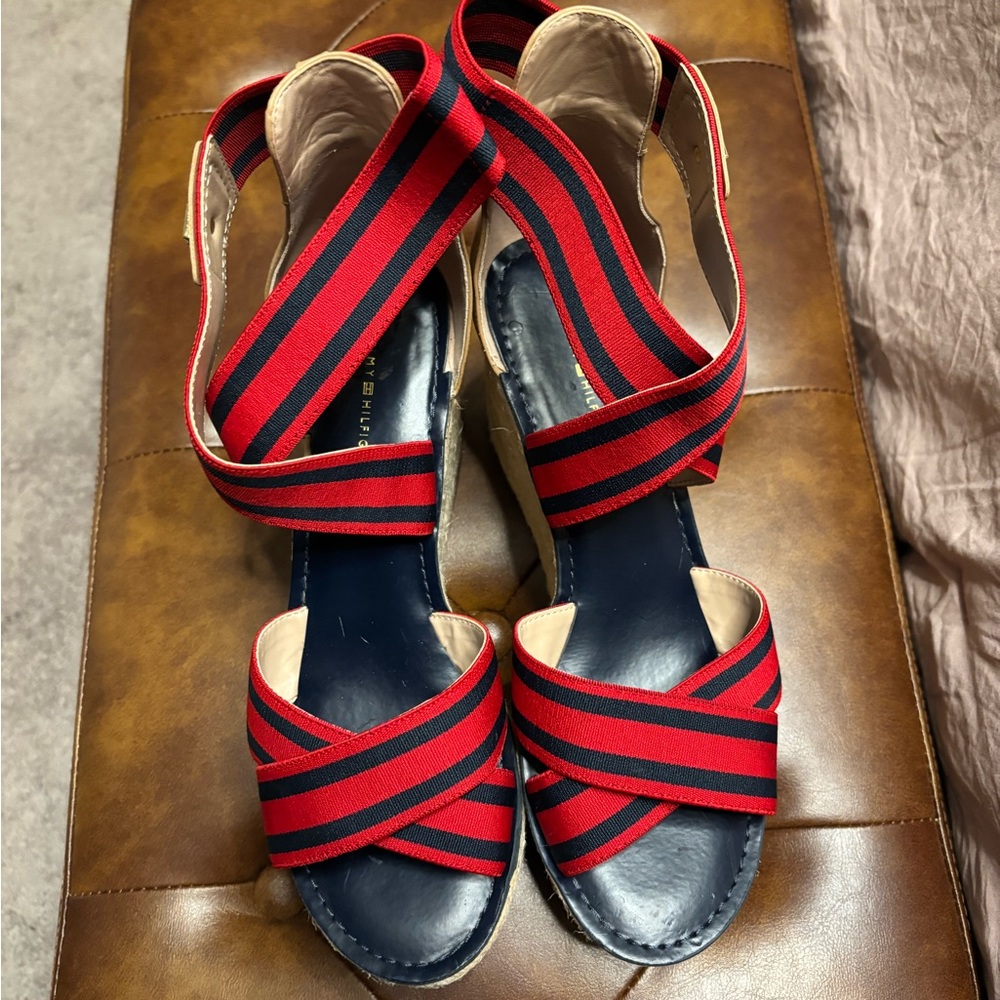 Tommy Hilfiger Red and Navy Espadrilles